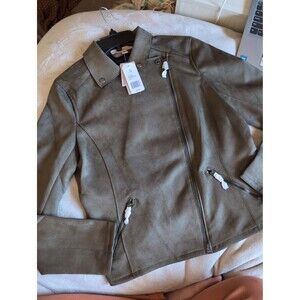 Philosophy olive green suede jacket size small NEW WITH TAGS